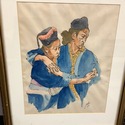 Drawing African Females Embracing Tribal Garb Sign