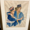 Drawing African Females Embracing Tribal Garb Sign