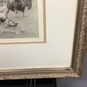 French Country Antique Print Poultry Yard Roosters
