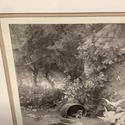 French Country Antique Print Poultry Yard Roosters