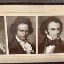 Antique Framed Photo Cards of Classical Composers 