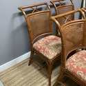 4 Vintage Faux Bamboo Cane Back Dining Room Chairs