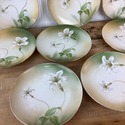 8 RS Prussia Plates 6 1/8" White Lilies Green Stem