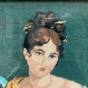 French Needlepoint Woman Portrait Juliette Recamie