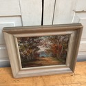 Vintage Oil Painting Landscape Fall Orange Leaves 
