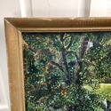 Antique Watercolor Painting Pasture Cows Meanderin