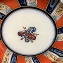 10 Antique English Dinner Plates Orange Flow Blue 