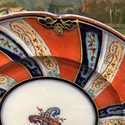 10 Antique English Dinner Plates Orange Flow Blue 