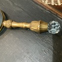 Vintage Magnifying Glass Long Brass Handle Crystal