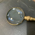 Vintage Magnifying Glass Long Brass Handle Crystal