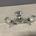3 Crystal Bottle Stoppers w Stand Globe Faceted Ba