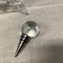 3 Crystal Bottle Stoppers w Stand Globe Faceted Ba