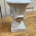 Italian White Urn w Lid Porcelain Sculpted Grape B