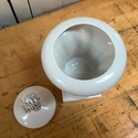 Italian White Urn w Lid Porcelain Sculpted Grape B