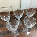 Libbey Rock Sharpe 5 Wine Glasses Stems Water Vint