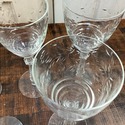 Libbey Rock Sharpe 5 Wine Glasses Stems Water Vint