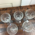 Libbey Rock Sharpe 5 Wine Glasses Stems Water Vint