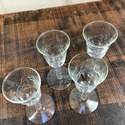 Libbey Rock Sharpe 4 Brandy Glasses Footed Stems C