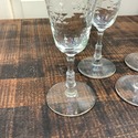 Libbey Rock Sharpe 4 Brandy Glasses Footed Stems C