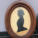 Antique Pair Silhouettes Male Female Portraits Ova