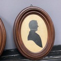 Antique Pair Silhouettes Male Female Portraits Ova