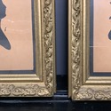 Antique Silhouettes Pair Male Female Portraits Gol