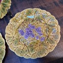 3 PV Made in France Majolica Plates 7.75" Cherries