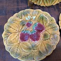 3 PV Made in France Majolica Plates 7.75" Cherries