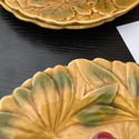 3 PV Made in France Majolica Plates 7.75" Cherries