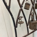 Primitive Wind Chime Iron Heart Basket Shape Frame
