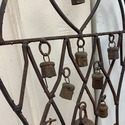 Primitive Wind Chime Iron Heart Basket Shape Frame