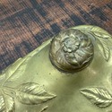 Jean Garnier Inkwell Gilt Bronze Art Nouveau Leave