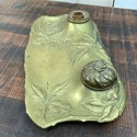 Jean Garnier Inkwell Gilt Bronze Art Nouveau Leave