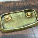 Jean Garnier Inkwell Gilt Bronze Art Nouveau Leave