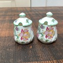 Pair Minton Haddon Hall Condiment Jelly Jar Jam Ja