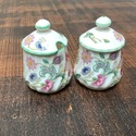 Pair Minton Haddon Hall Condiment Jelly Jar Jam Ja