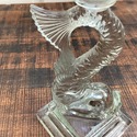 Art Deco Dauphin Glass Table Lamp Base Clear Poiso