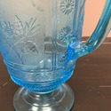Antique Blue Glass EAPG Pitcher Jug Bryce Brothers