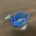 Blue Glass Swan Figure Vintage Salt Dip Salt Cella