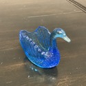 Blue Glass Swan Figure Vintage Salt Dip Salt Cella