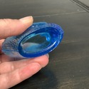 Blue Glass Swan Figure Vintage Salt Dip Salt Cella