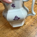 Antique Purple Luster Flower Pitcher Jug Ironstone