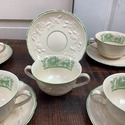 7 English Brambleberry Cream Soup Cups Saucers Dou