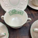 7 English Brambleberry Cream Soup Cups Saucers Dou