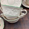 7 English Brambleberry Cream Soup Cups Saucers Dou