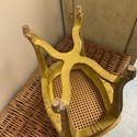 Antique French Carved Wood Footstool Caning Replac