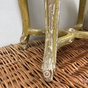 Antique French Carved Wood Footstool Caning Replac