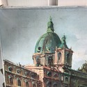 Vintage Oil Painting Piazza Navona Rome Italy Squa