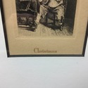 Small Etching Print Christmas Soldier Playing the 