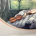 Art Deco Print Female in Gown Playing Violin at Op